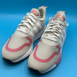 Adidas Women's Beige and Pink Sneakers